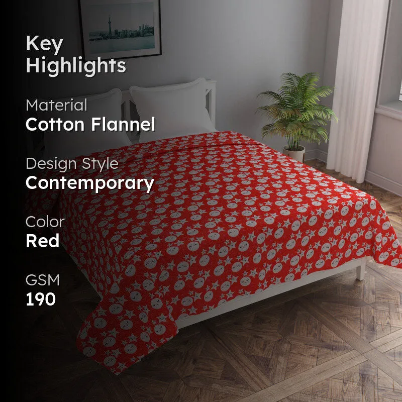 Moonglow Flannel Duvet Cover (Red) - 190 GSM media 2