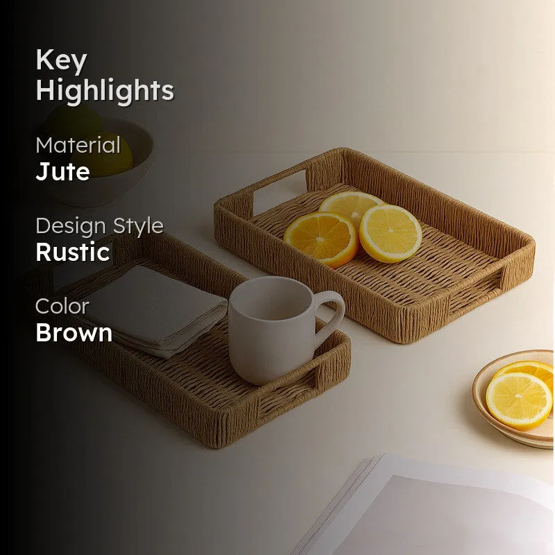 Varnika Serving Tray (Brown) - Set Of Two media 2