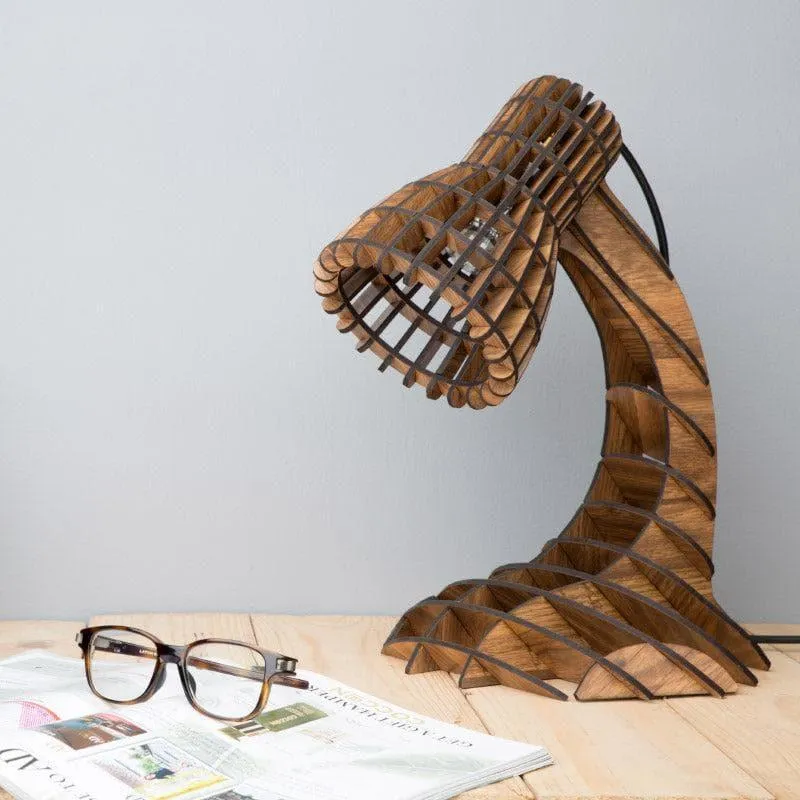 Cora Wooden Table Lamp - Brown media 3
