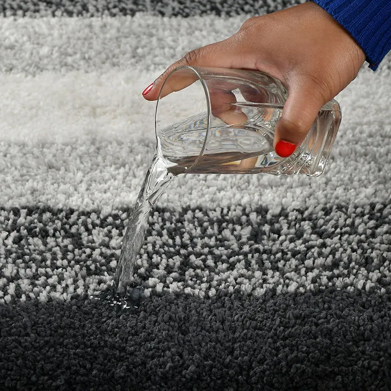Elvira Anti Skid Striped Bath Mat - Grey media 6