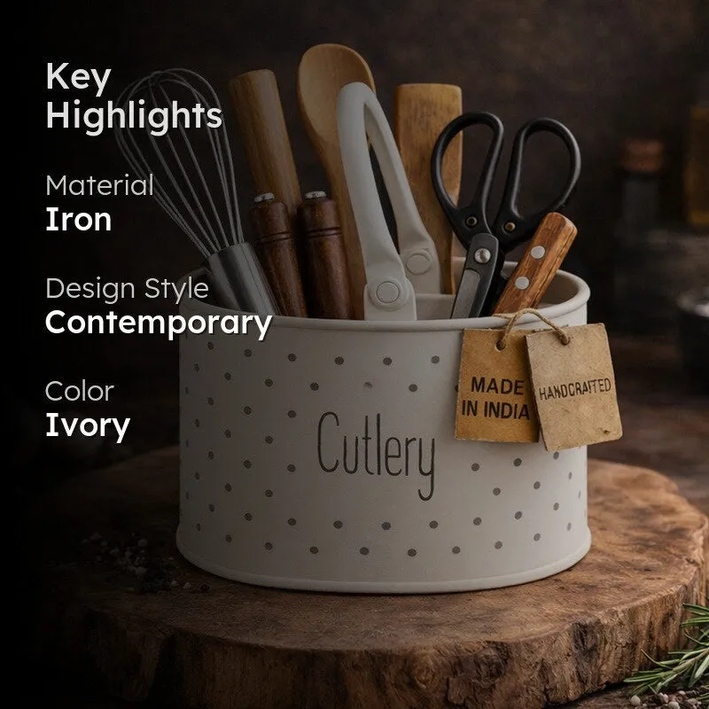 KitchenCare Multipurpose Utility Cutlery Stand -Ivory media 2
