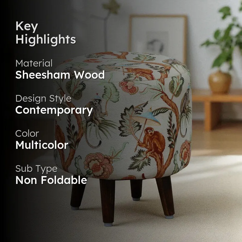 CozyCorner Sheesham Wood Ottomans & Pouffe -Multicolor media 2