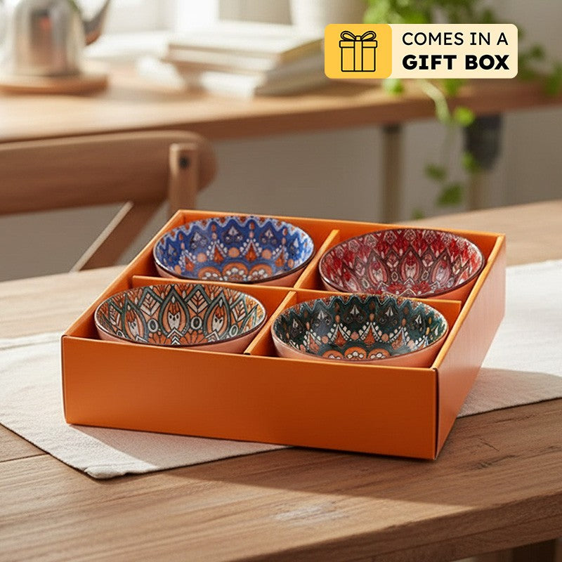Rioware KalaServe Ceramic Snack Bowls (250 mL Each) - Set Of Four