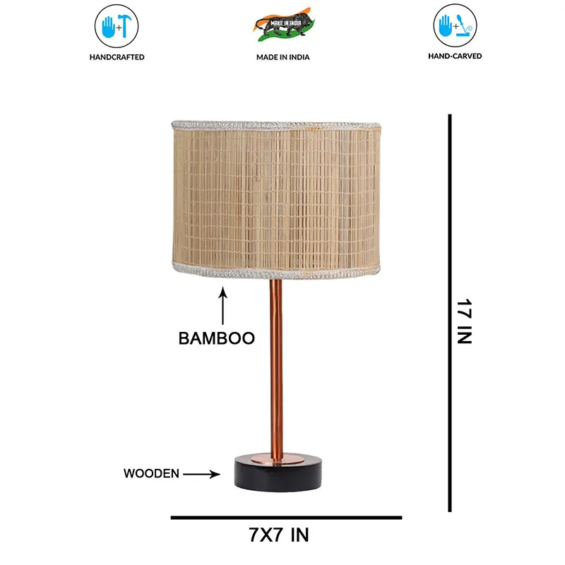 Bambou Rodin Wooden Table Lamp - Beige,Copper,Black media 7