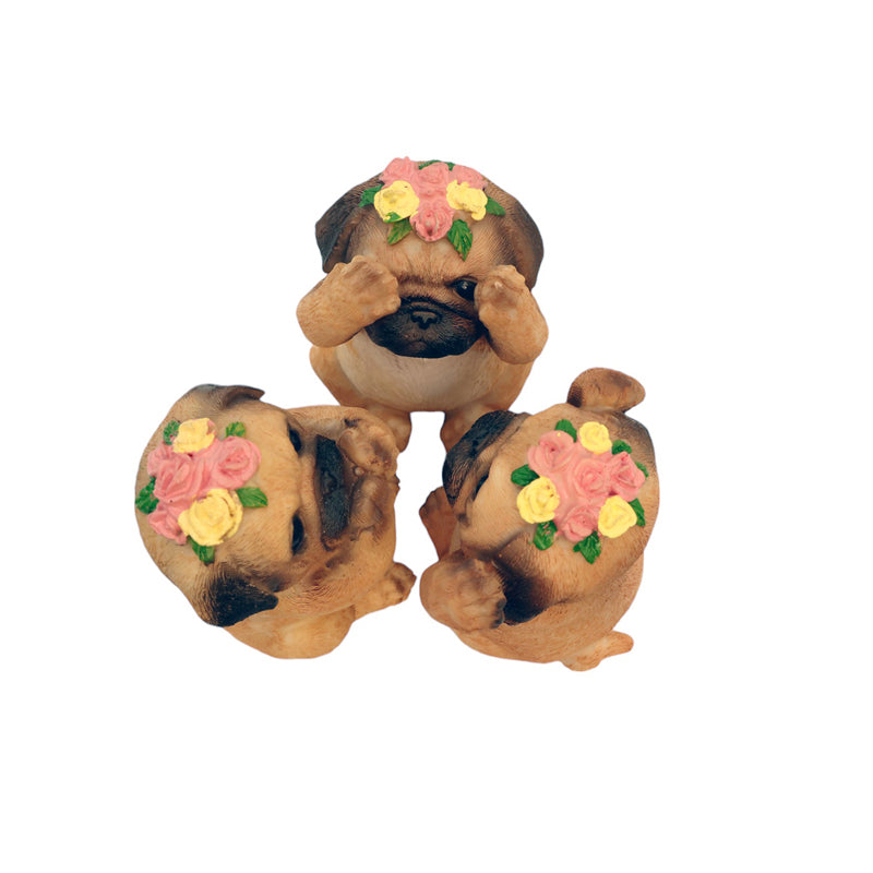 Fun Pug Trio Showpiece  - Set Of Three media 5