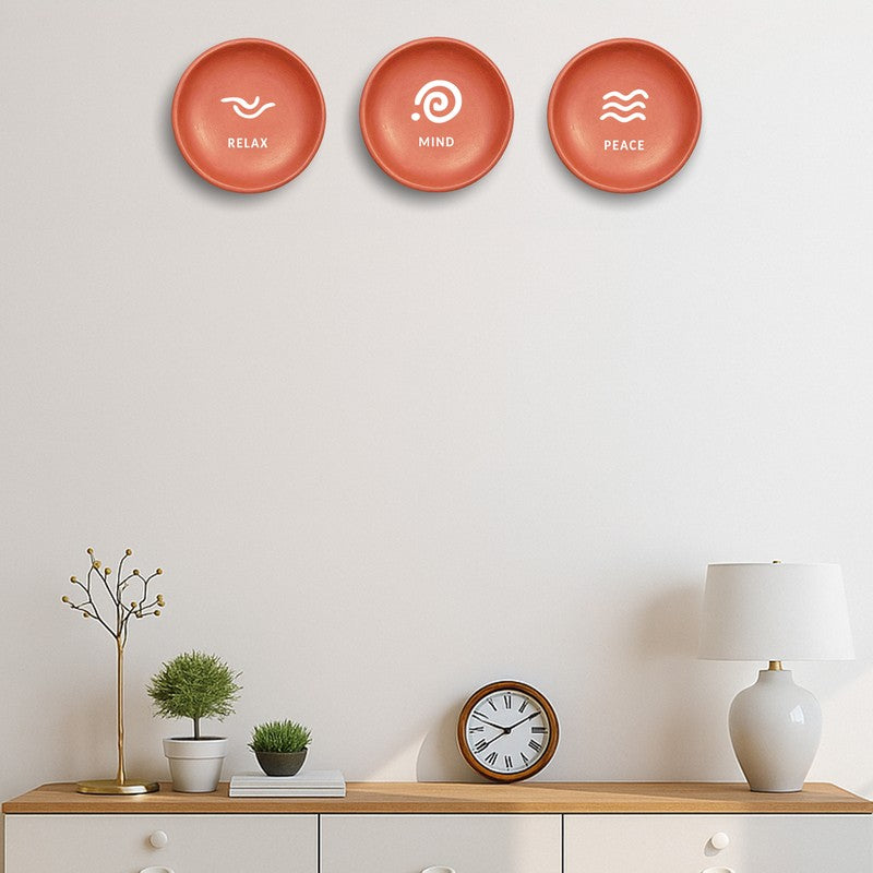Self Affirmations Terracotta Wall Plate - Set Of Three