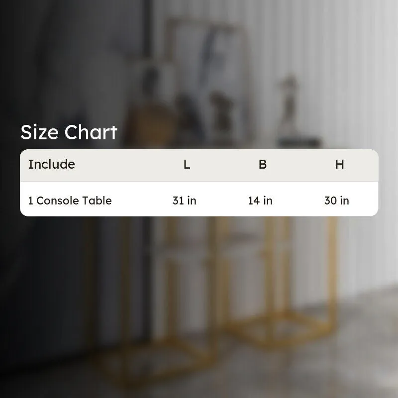 Sophisticated Metal Console Table with Marble Top - Small media 5