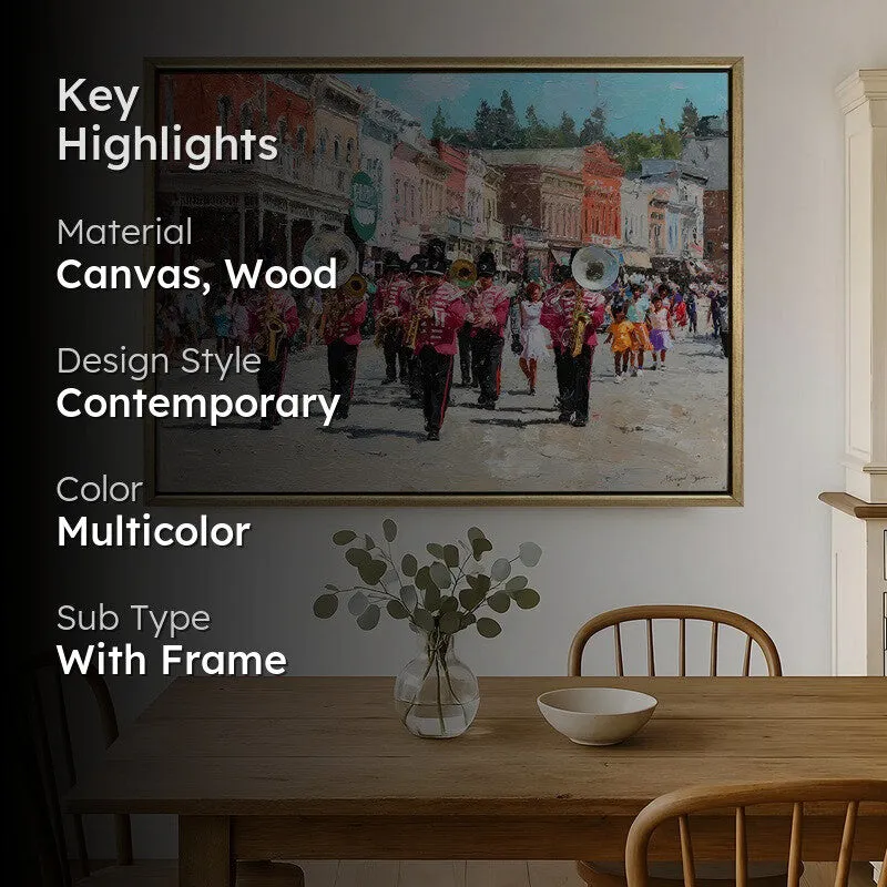 Street Brass Canvas Wall Painting With Frame media 2