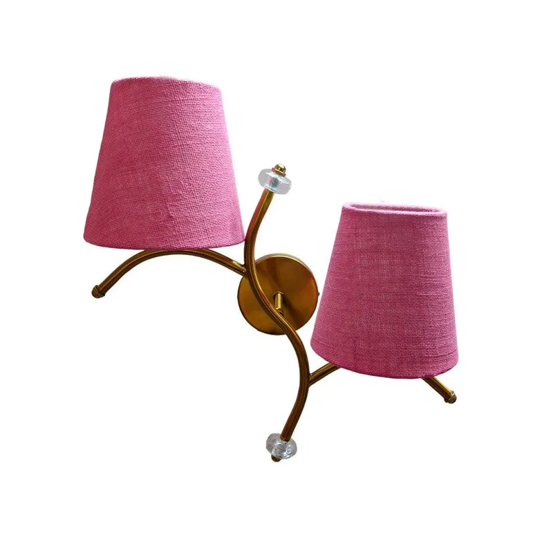 GlowStem Twin Jute Wall Lamp - Pink media 4