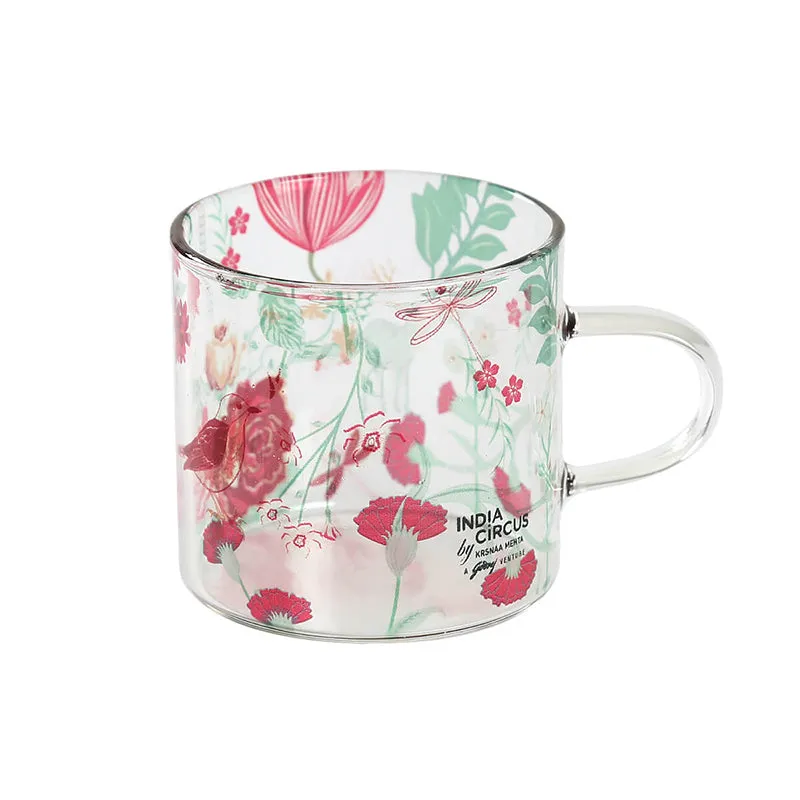 India Circus Rose Vine Glass Mug (130 mL Each Each) - Set Of Four media 8