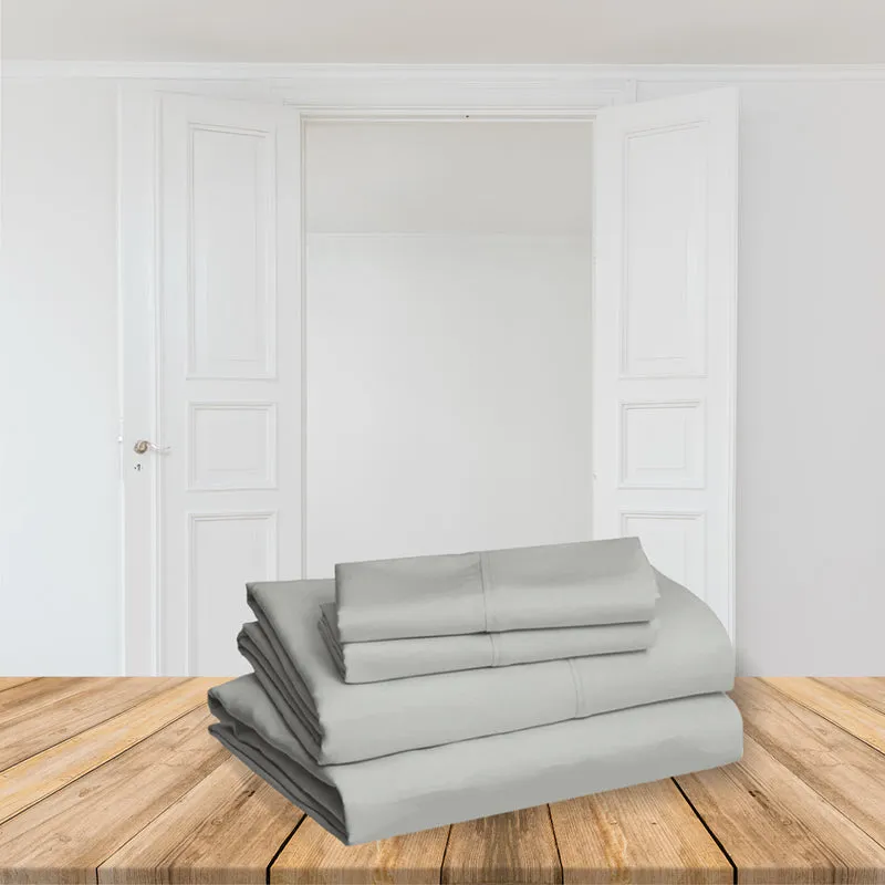 Moonweave Solid Cotton Bedsheet (Muted Grey) - 400 TC media 6