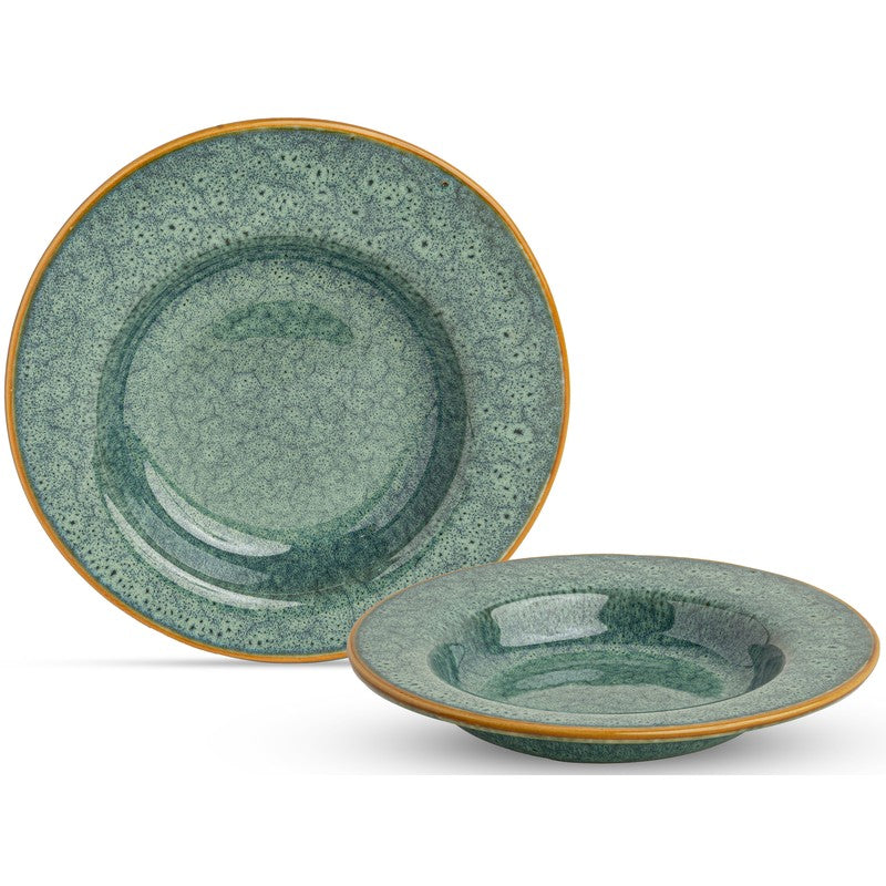 Ocean Mist Ceramic Pasta Plate (Green) - Set Of Two media 4