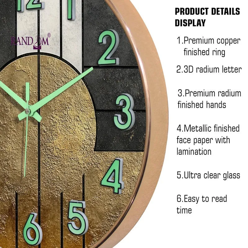 Oaklyn Round Modern Plastic Wall Clock - Black & Beige media 6