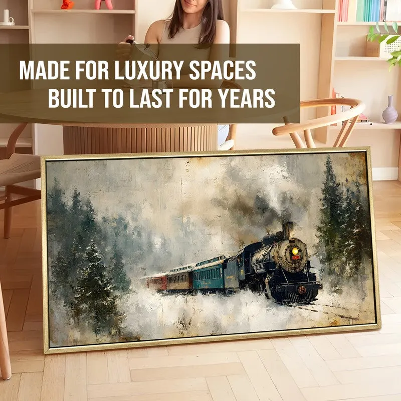 Frosted Pines Canvas Wall Painting With Frame media 5