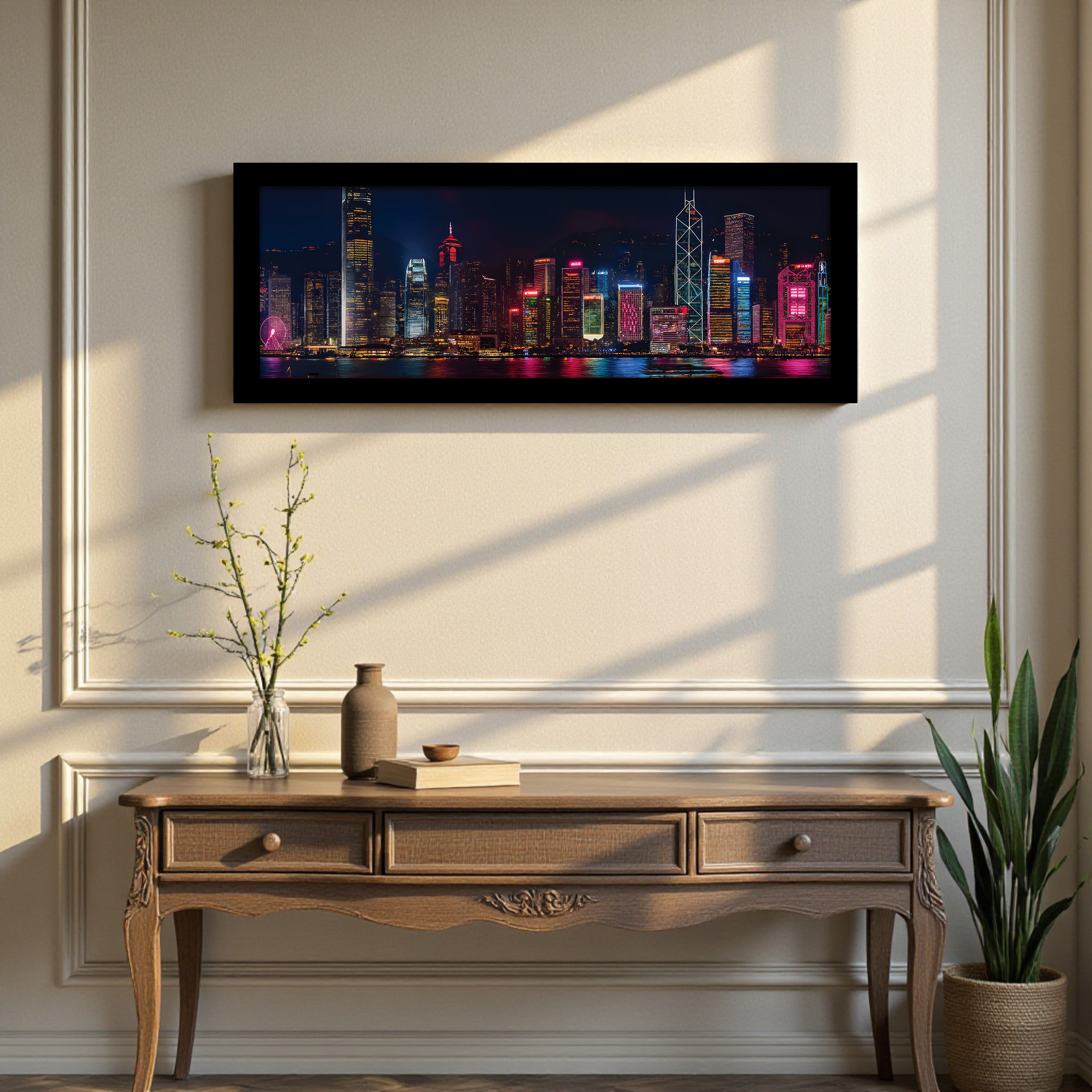 Luminor Night City Wall Art With Frame