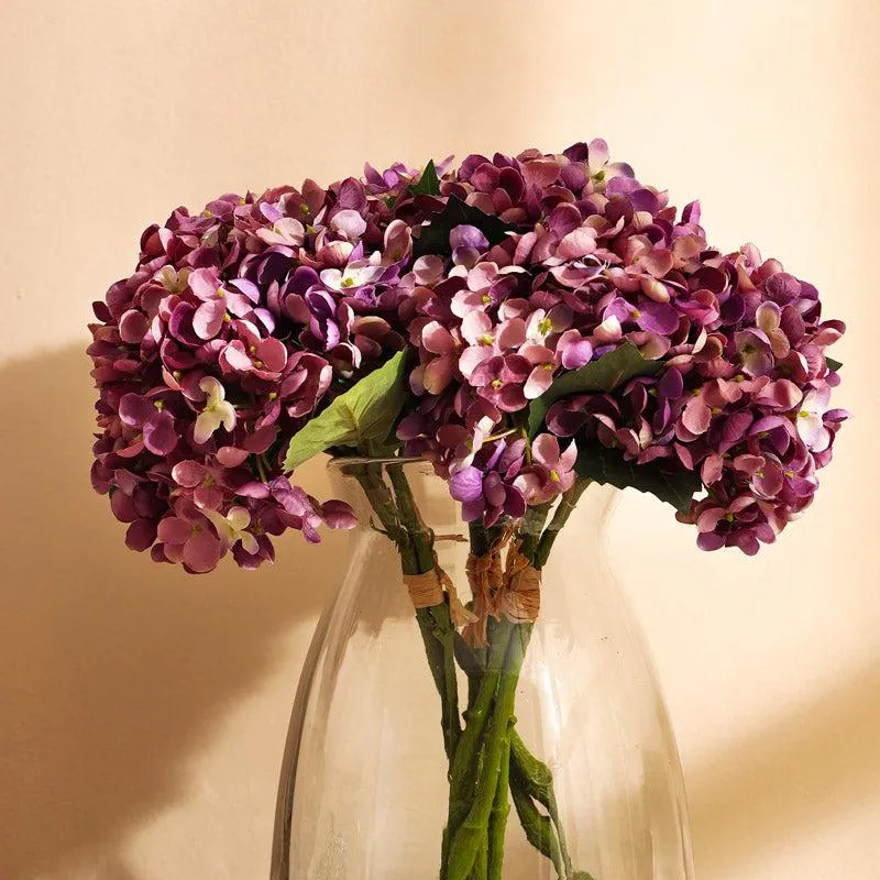 Artificial Realistic Fabric Hydrangea Bouquet - Lavender media 5