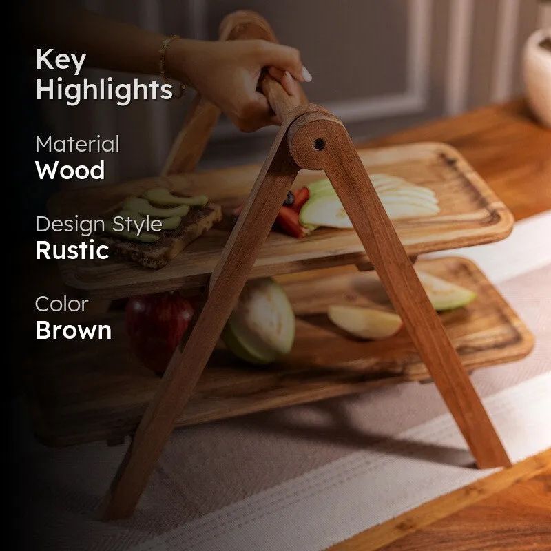 Oak Aura Party Wood Platter - Four Piece Set media 2