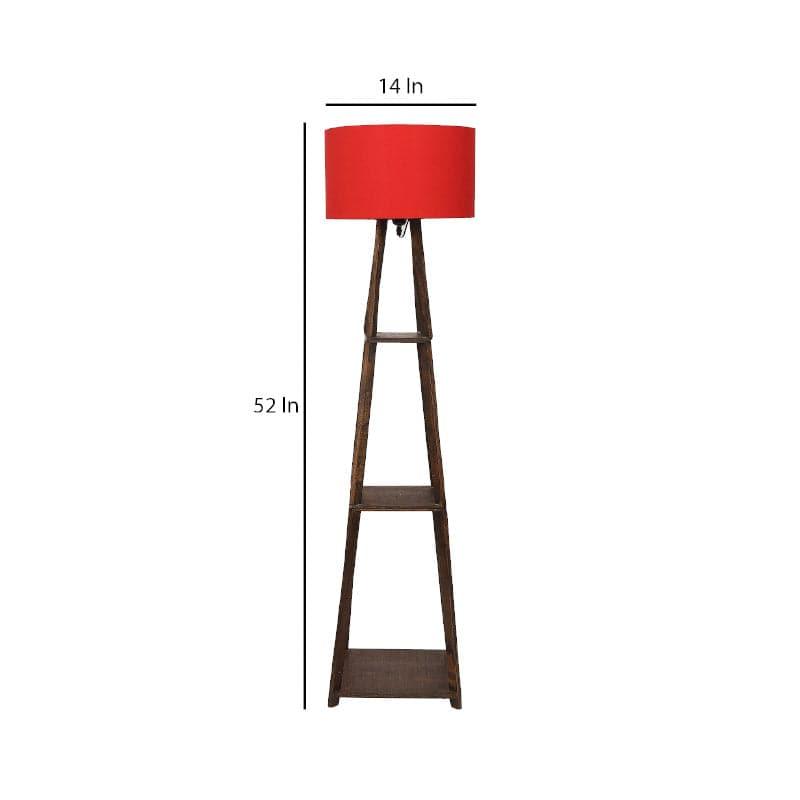 Seasa Wistera Wooden Floor Lamp With Shelf - Red media 6