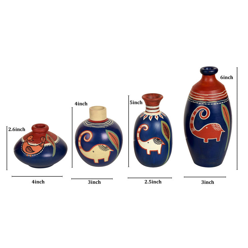 Enaya Ethnic Terracotta Vase - Four Piece Set media 6