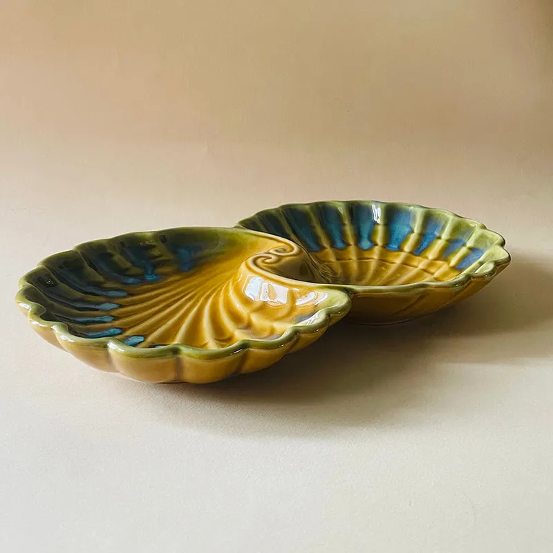 Ceil Ceramic Platter - Blue,Yellow media 6
