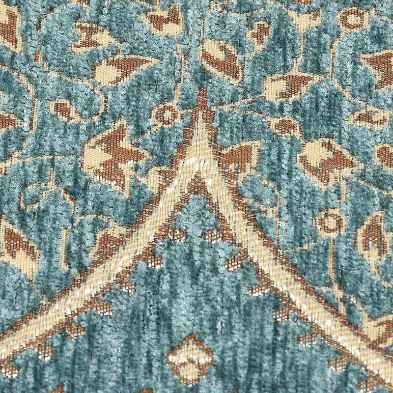 Petite Leaves Chenille Sofa Cover - Blue media 8