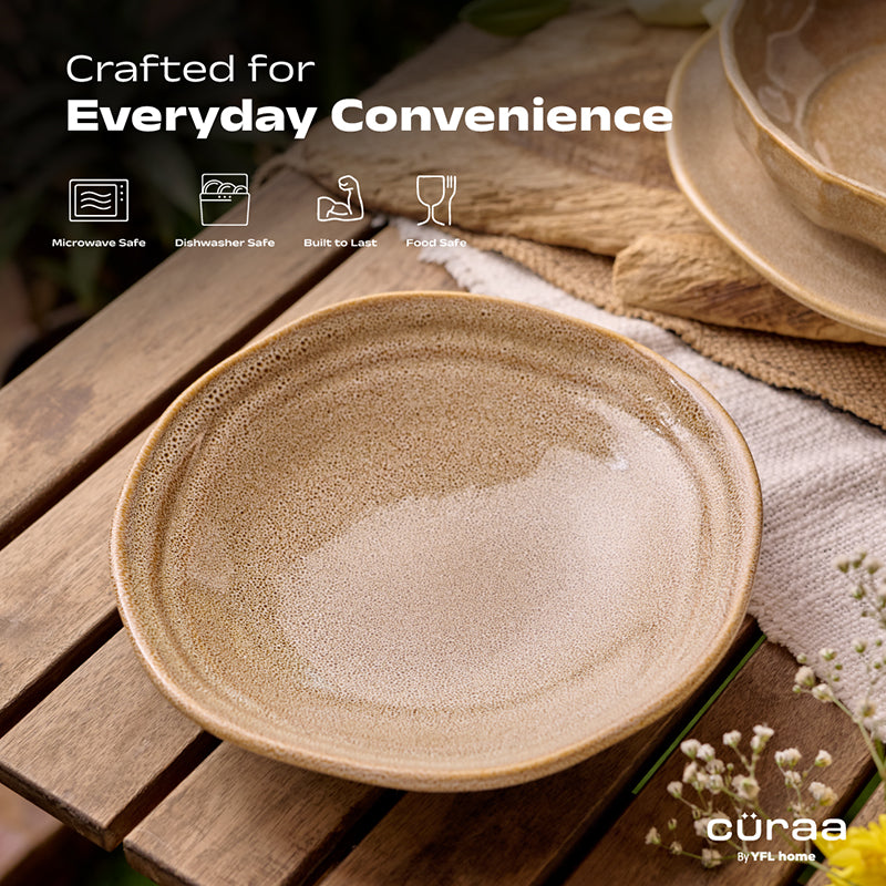 Cüraa  By YFL Home Rustic Facet & Flow Pasta Plate - 650 mL media 4