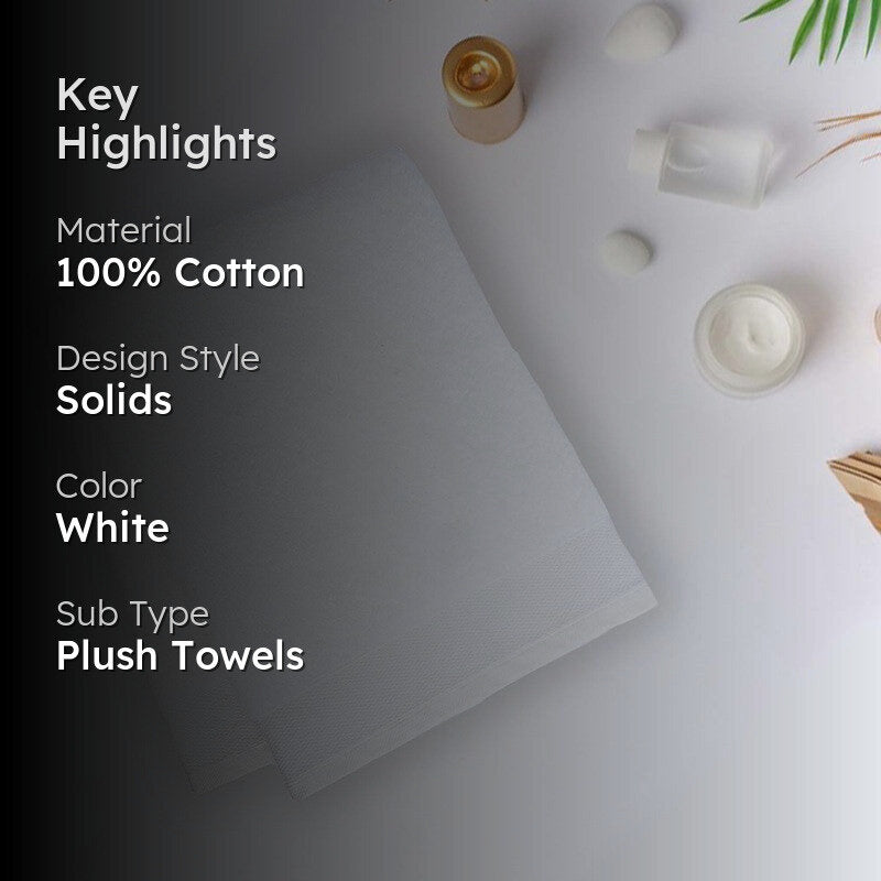 Micro Cotton Soft Serenity Solid Bath Towel - White image 2