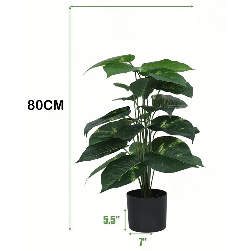 Dewroot Artificial Plant With Black Plastic Pot - 2.6 Feet media 6