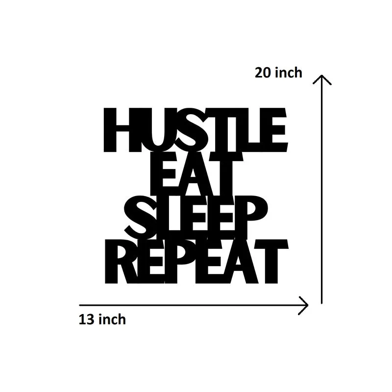 Hustle Eat Sleep Repeat Iron Wall Accent media 5