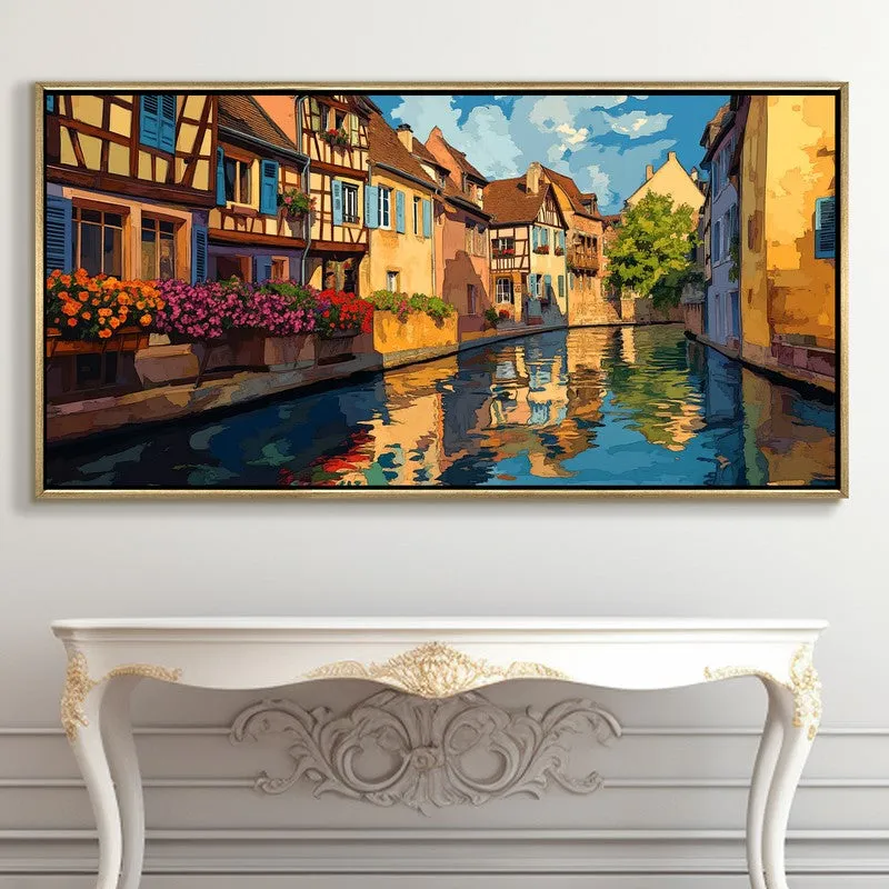 Luminous Waterscape Canvas Wall Painting With Frame media 5
