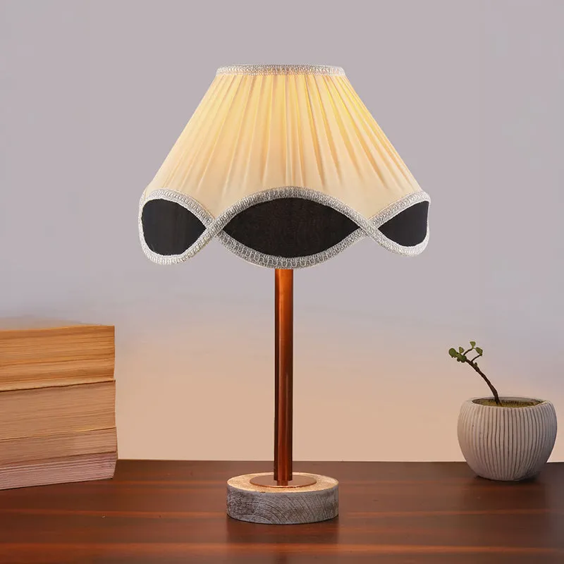Valenica Rodin Wooden Table Lamp - White,Copper,White media 2