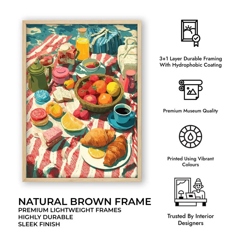 Croissant Glow Canvas Wall Painting - Brown Frame media 10