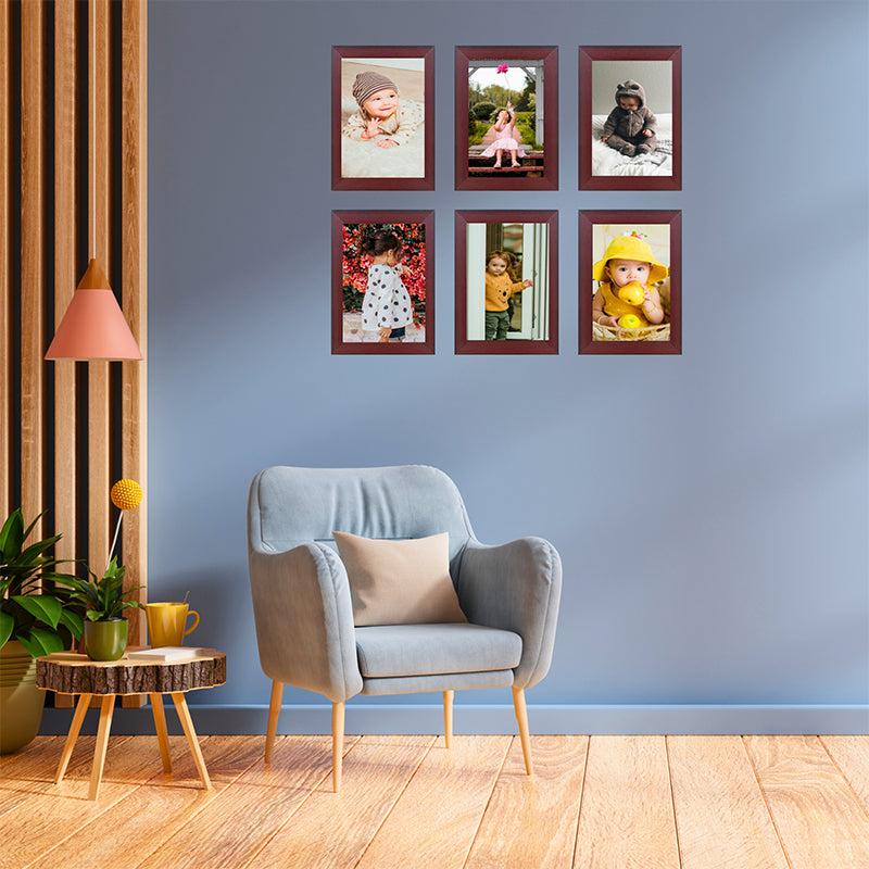 Bois Photo Frame (Brown) - Set Of Six