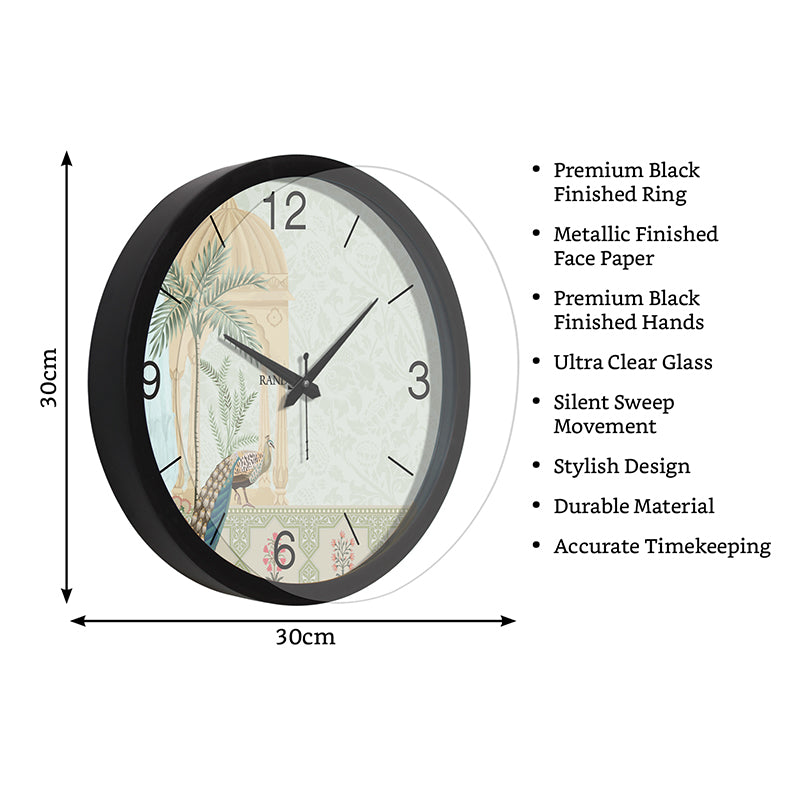 Ishantra Peacock Analog Wall Clock media 8