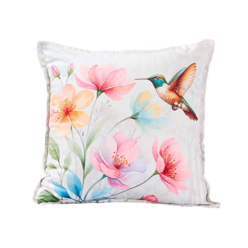 Sparrow Bloom Cotton Velvet Cushion media 3