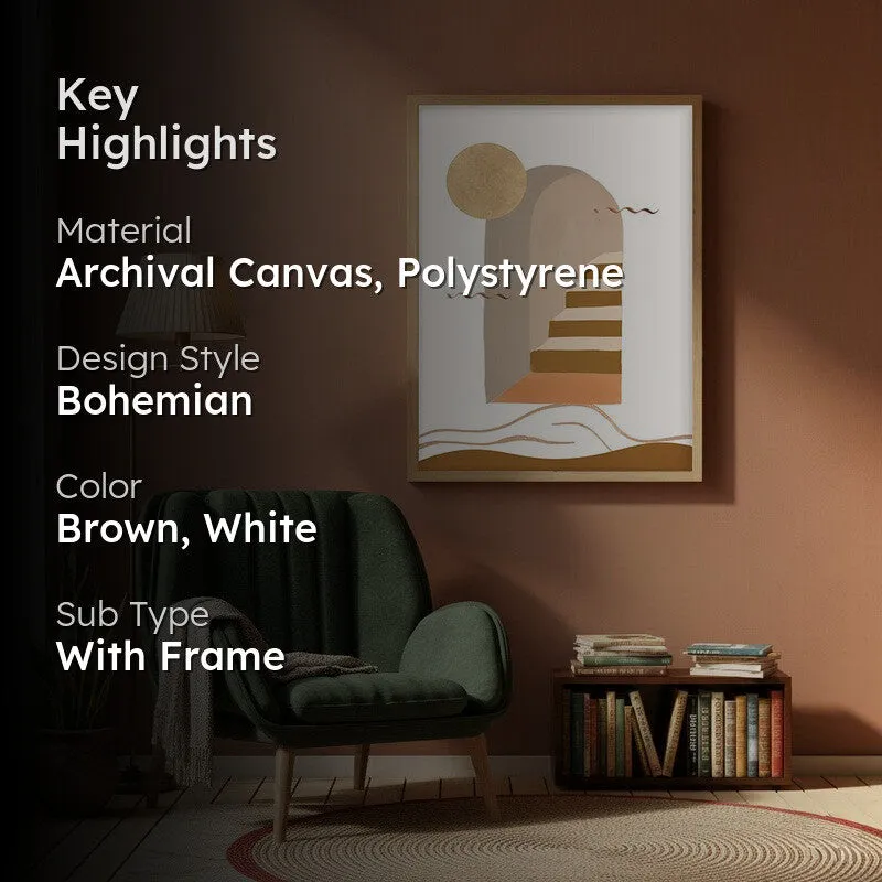 Steps to Serenity Canvas Wall Painting With Brown Frame media 2