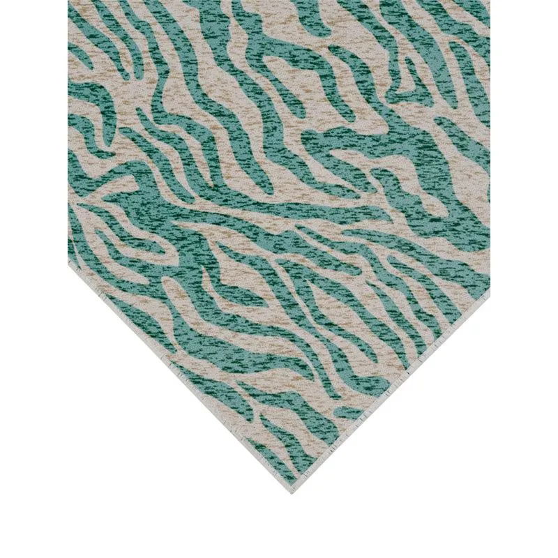 Luza Tiger Print Polyester Carpet - Light Blue media 6