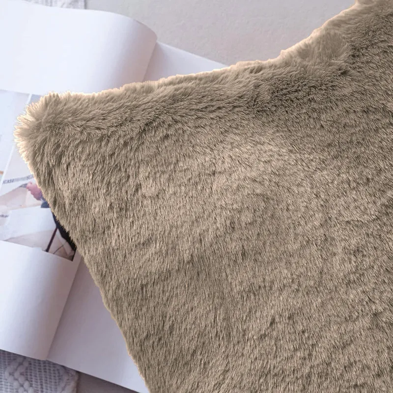 Fur Dual Cushion Cover Set (Taupe) - Set Of Two media 6