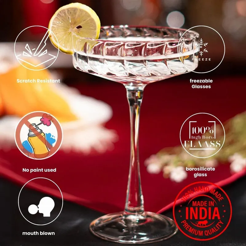 Classic Rose Wine Glasses(170 mL) - Set Of Four media 5