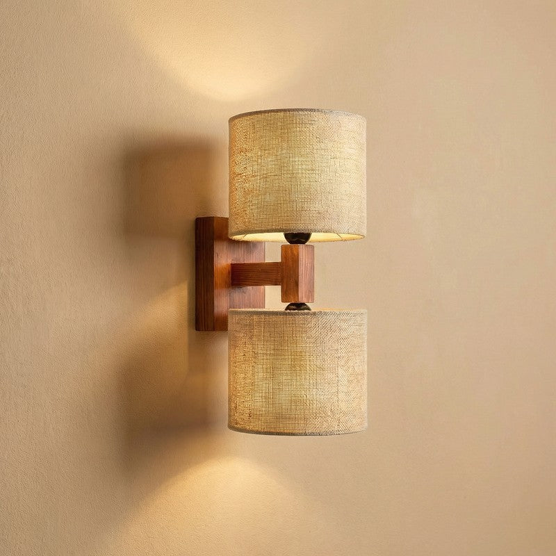 Twin WarmAura Wooden Wall Lamp - Brown media 5