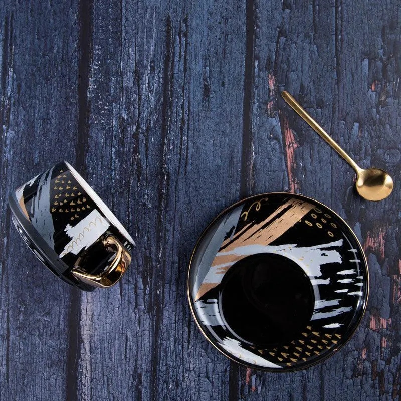 Alessi Abstract Black Cup & Saucer (250 ML) - Three Piece Set media 4