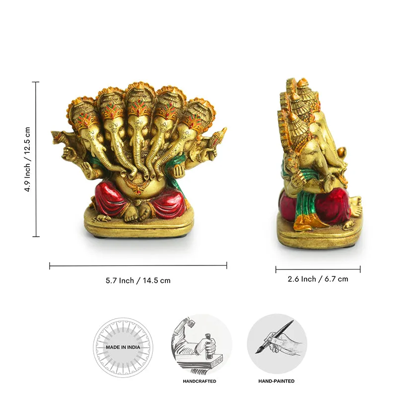 Panchmukha Ganapati Resin Idol media 6