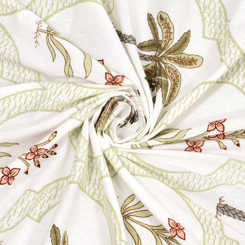 Tropical Cotton Table Cover - Olive Green,Peach media 7