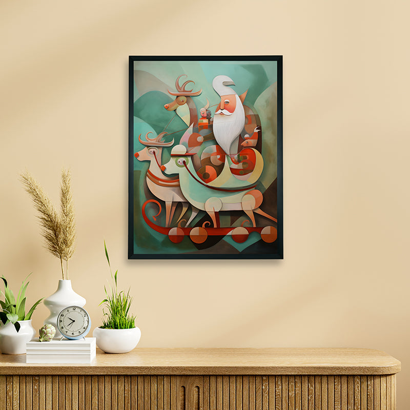 Whimsy Santa Canvas Wall Art