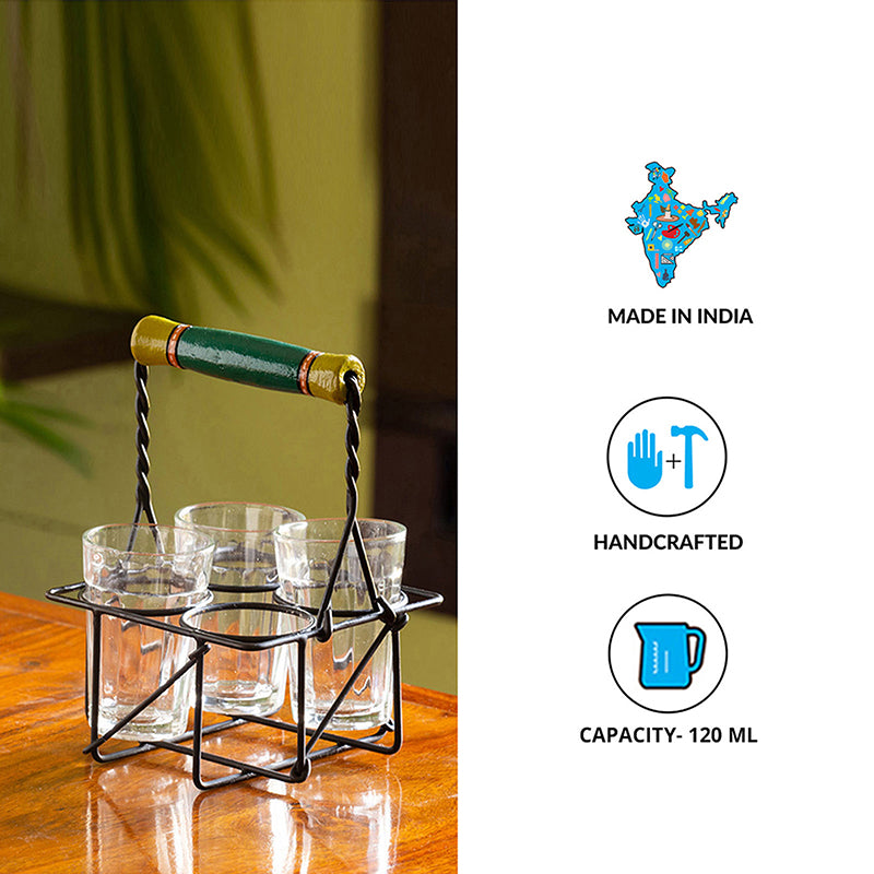 Tapri Tales Cutting Chai Glass With Iron Stand (120 mL) - Five Piece Set media 5
