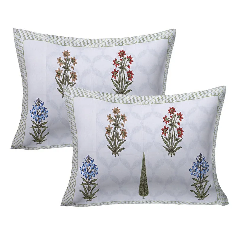 WhiteBloom Handblock Printed Cotton Bedsheet (Brown) - 400 TC media 5