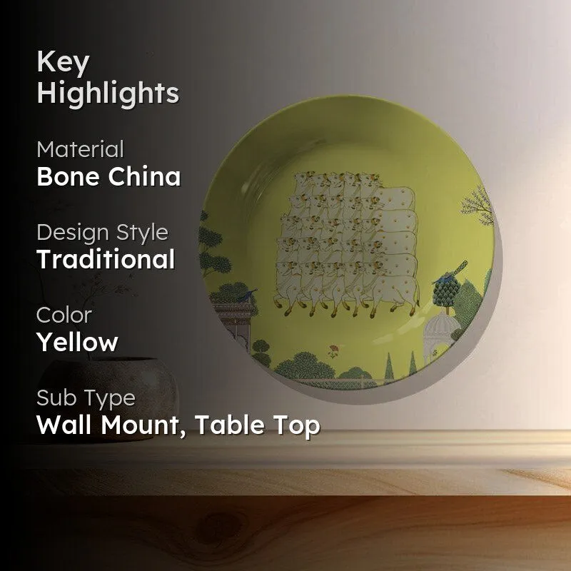 Pichwai Edit Wall Plate - Lemon media 2
