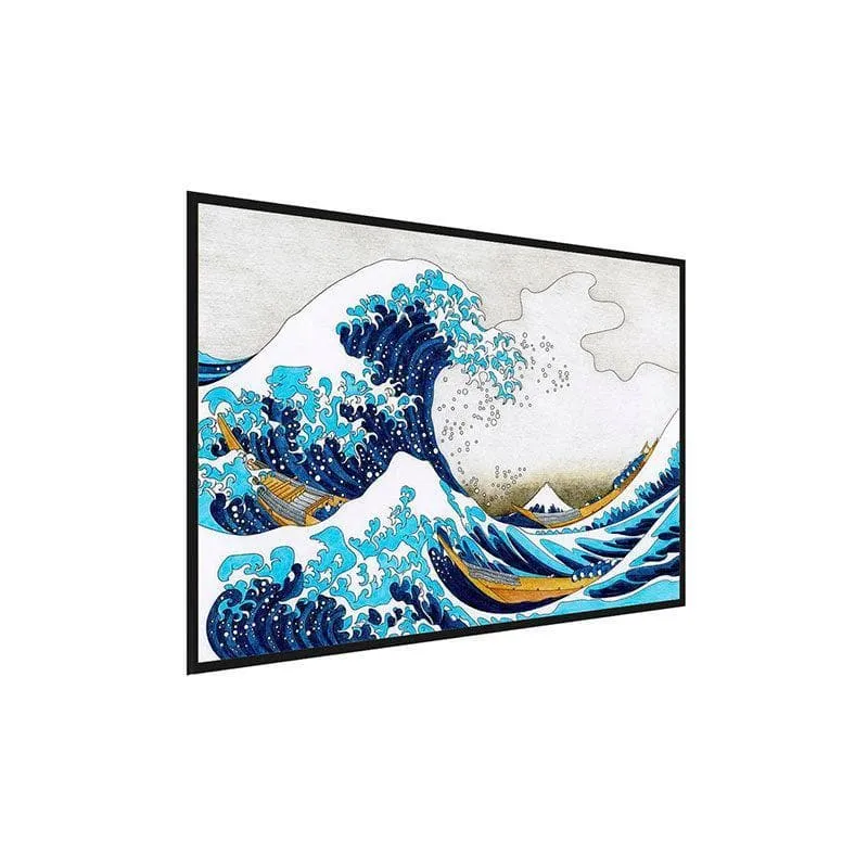 Great Waves Canvas Painting - Black Frame media 3