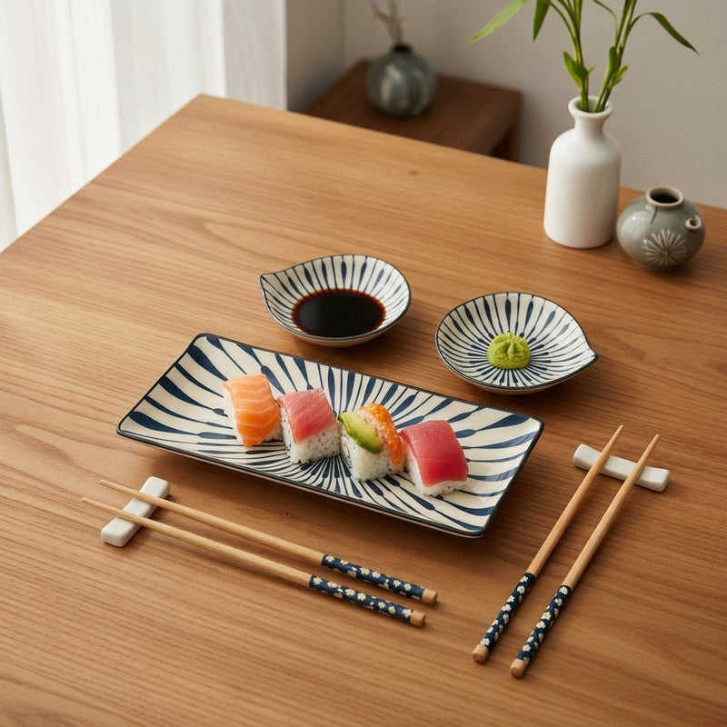 Grace Feast Ceramic Dinner Set (70 mL Each) - 7 Piece Set