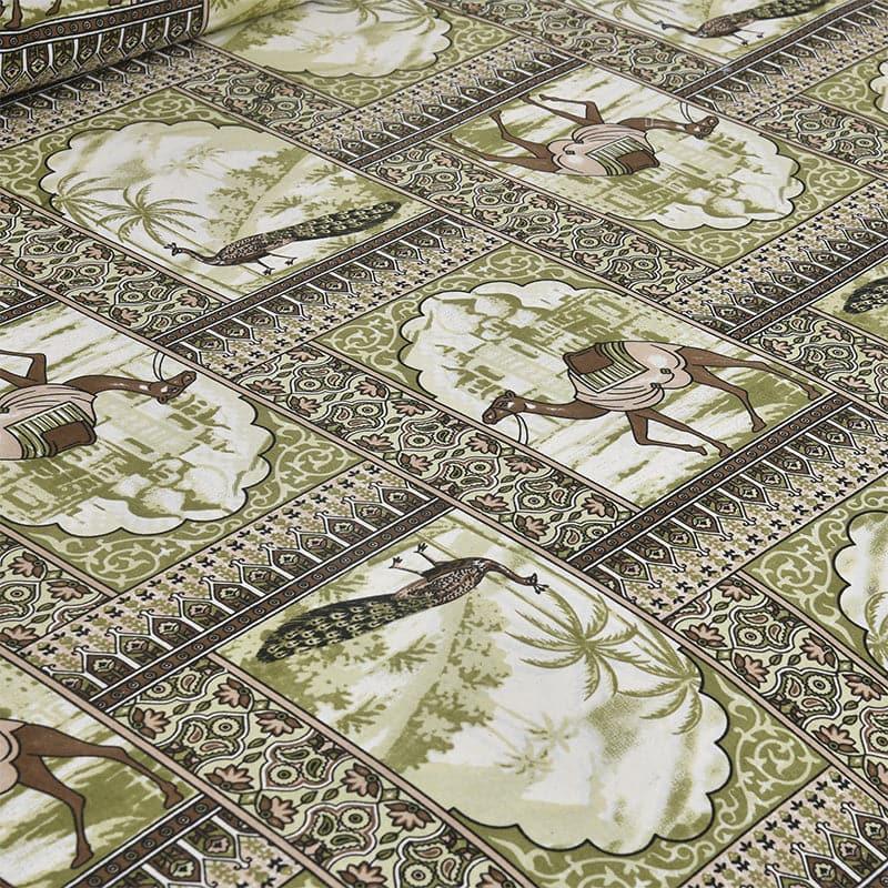 Niran Royal Courtyard Cotton Bedsheet (Green) - 180 TC media 5